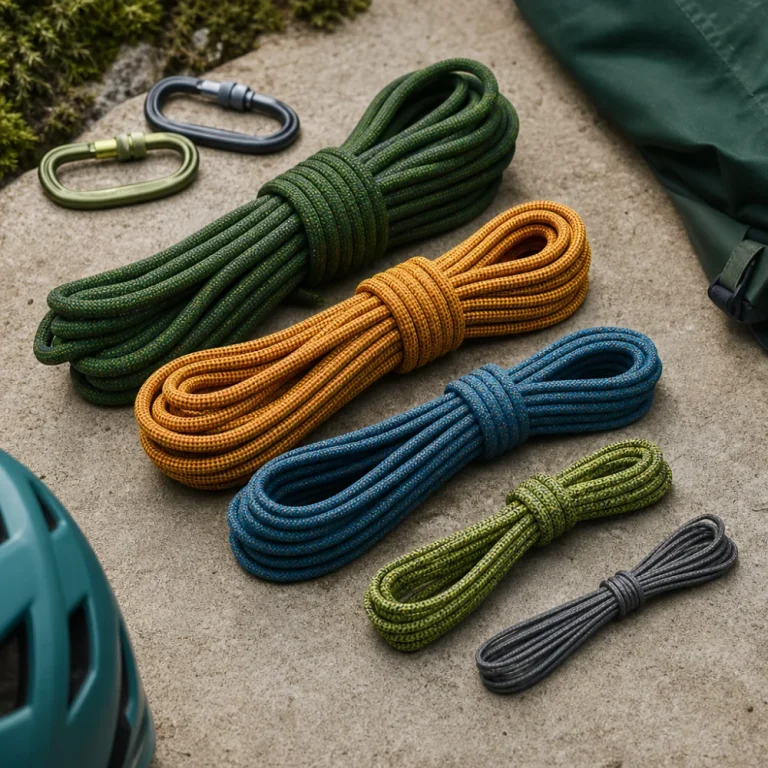 Several unbranded accessory cords of different thicknesses arranged side by side on a neutral surface.
