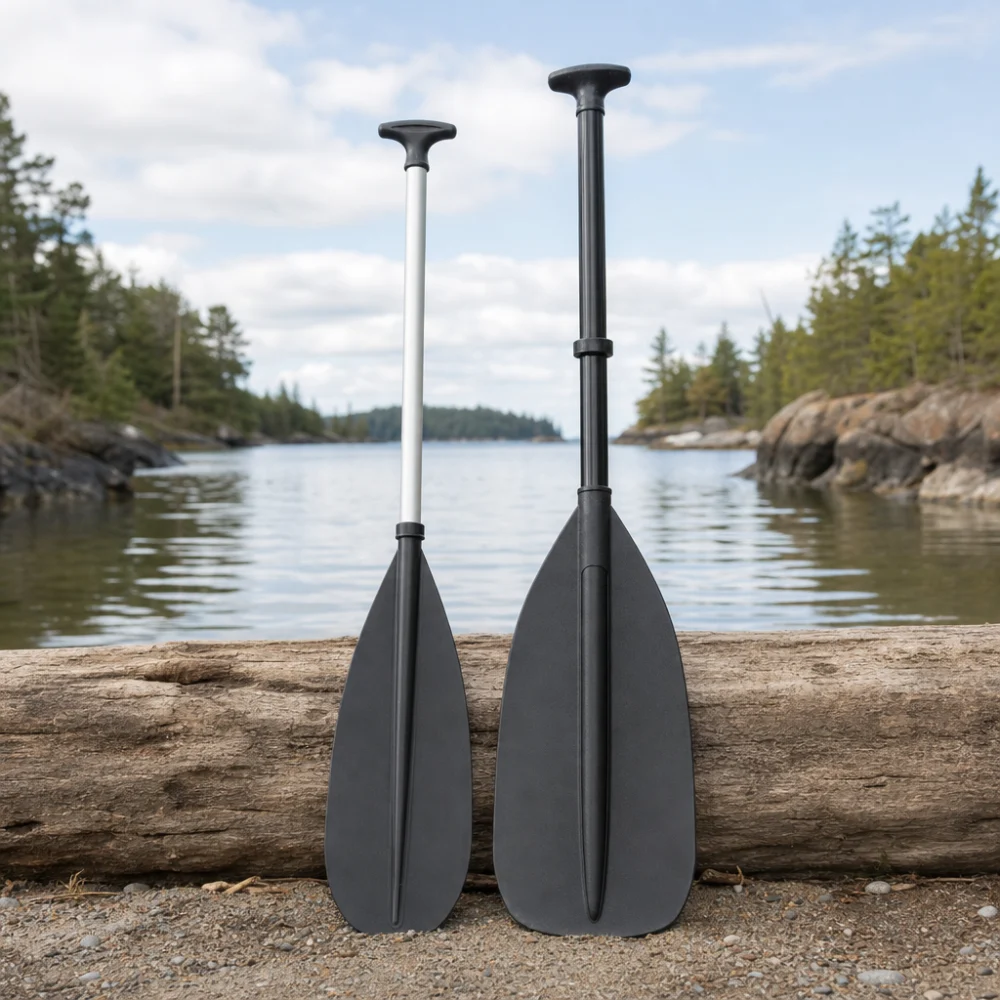 Two different beach paddles shown side by side