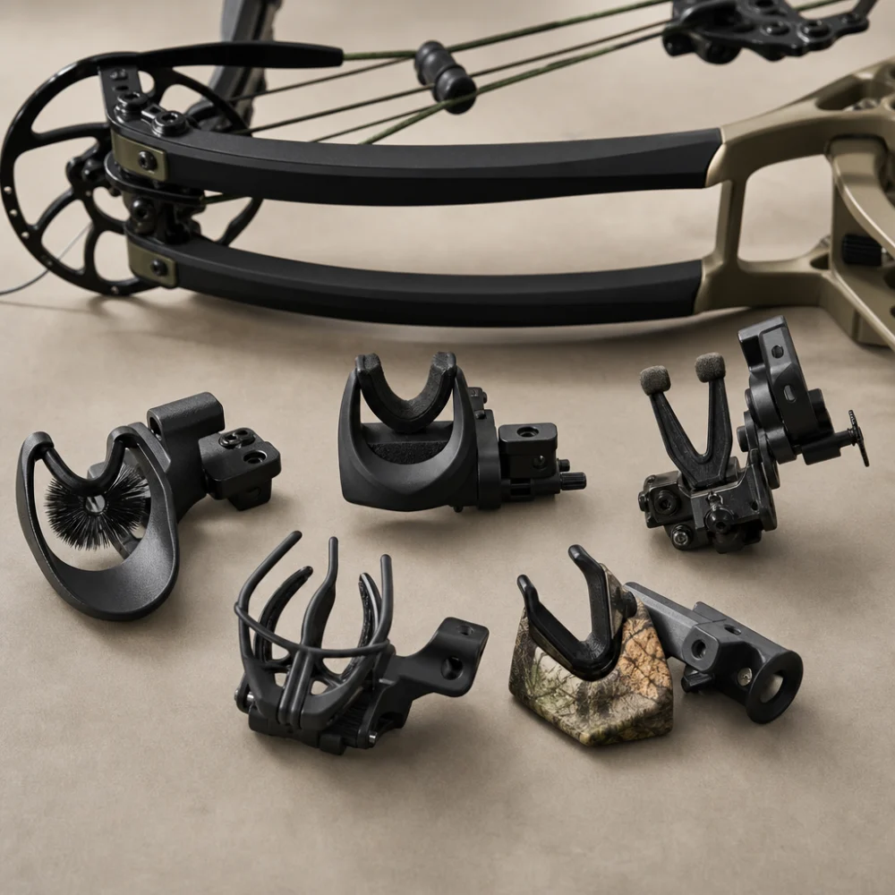 Generic bow rests displayed beside a bow limb on a neutral background.