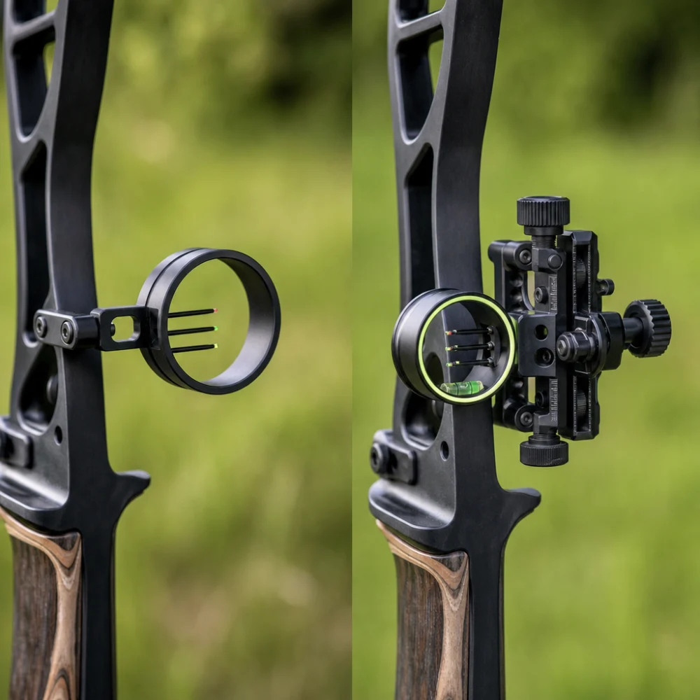 Two generic bow sight styles shown side by side for comparison.