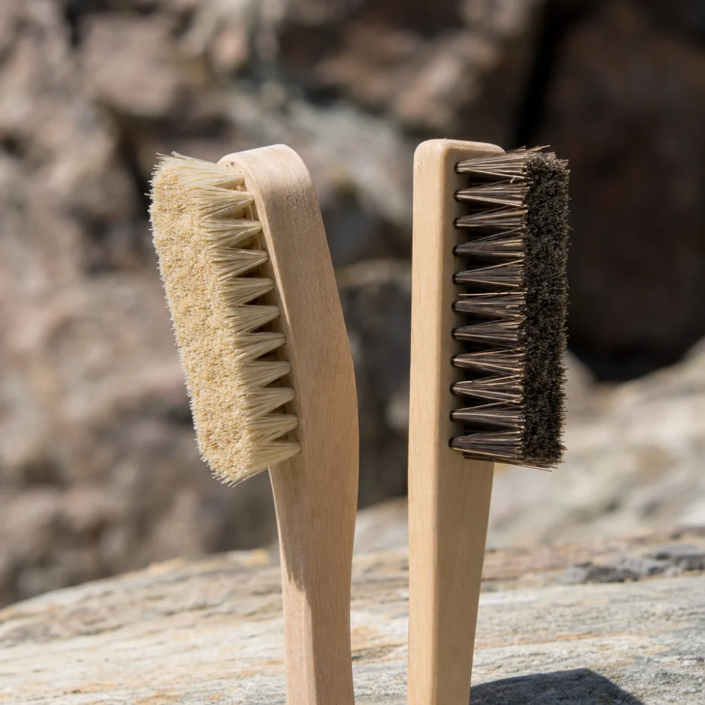 Two climbing brushes with different shapes shown side by side