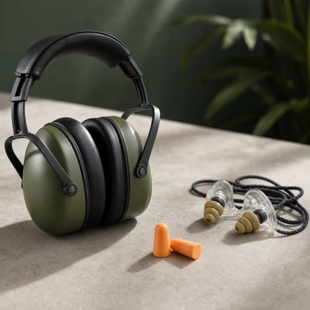 Generic ear protection gear displayed on a neutral surface