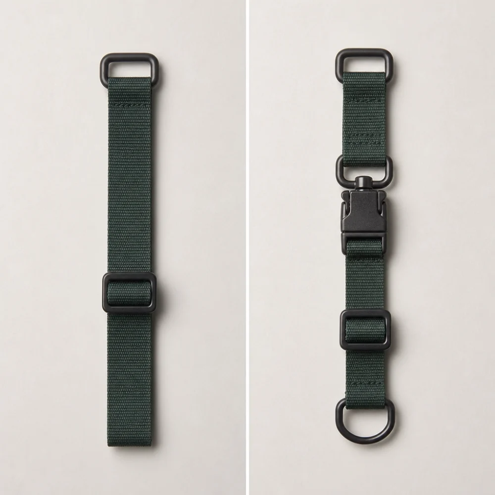 Two generic hammock strap styles shown side by side for comparison.