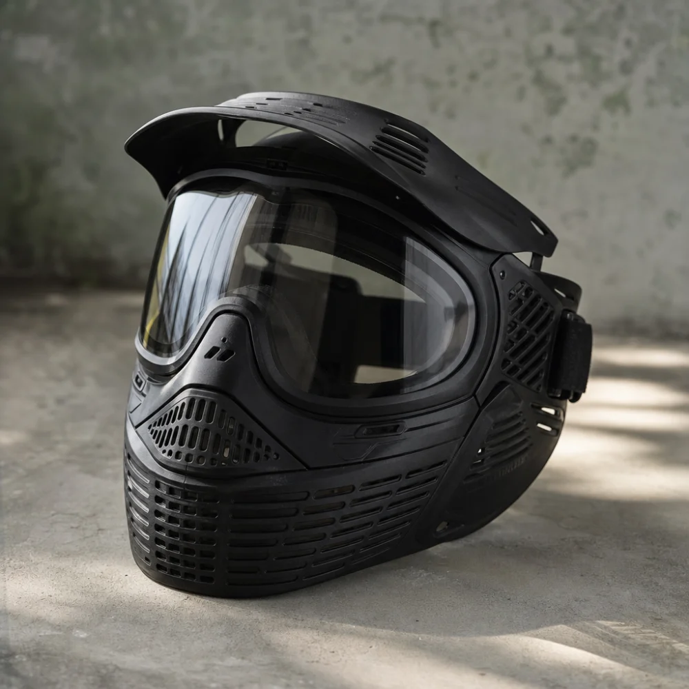 An unbranded paintball mask on a neutral background